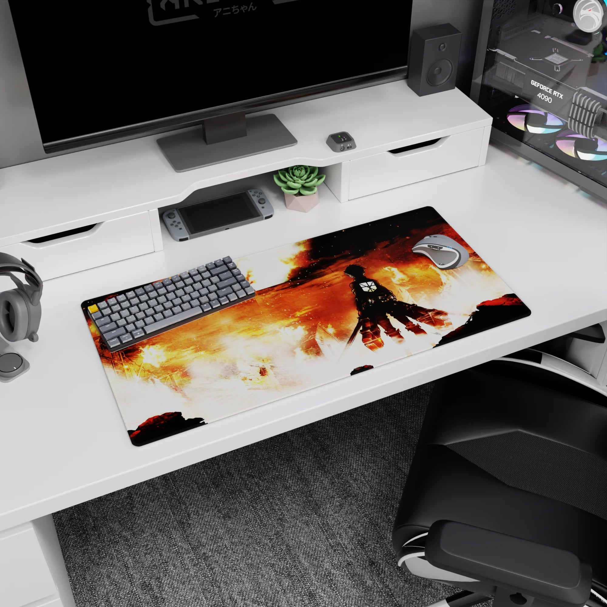 Attack on Titan - Anime Mouse Pad and Desk Pad - Burning Vengeance - AniChan