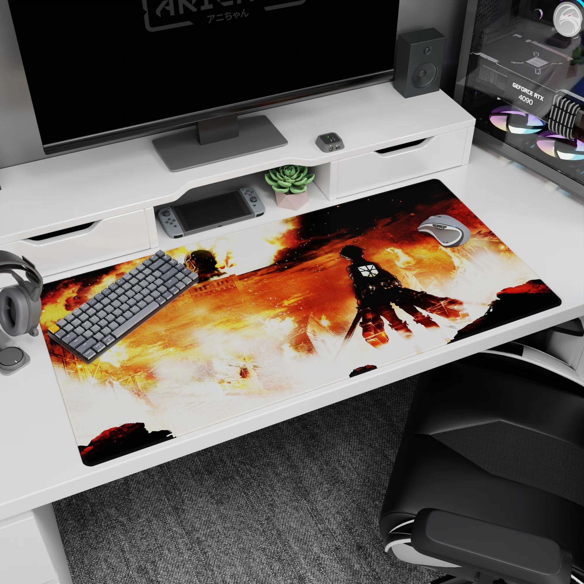 Attack on Titan - Anime Mouse Pad and Desk Pad - Burning Vengeance - AniChan