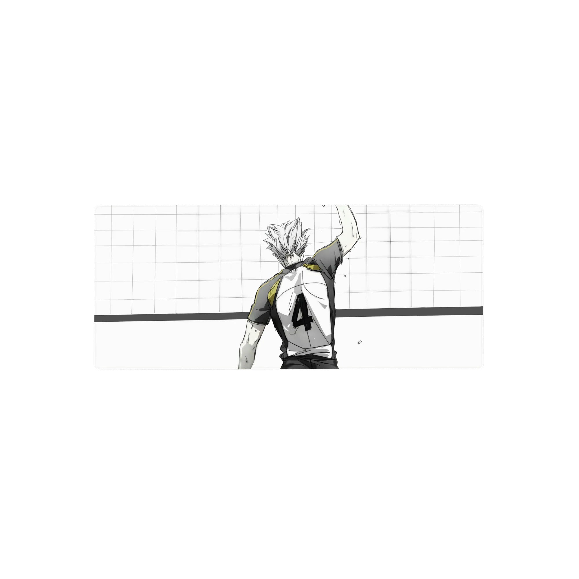 28x12 inches anime mouse pad with volleyball ace from behind, raised arm, bold 