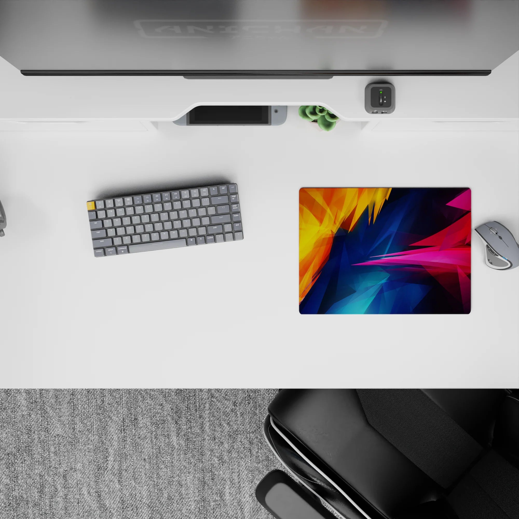 Abstract Deskmat | Mousepad | Deskpad - Vibrant Shards - AniChan