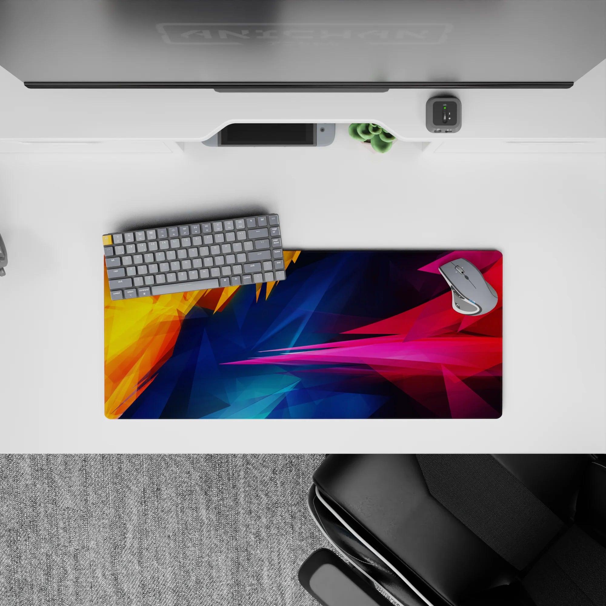 Abstract Deskmat | Mousepad | Deskpad - Vibrant Shards - AniChan