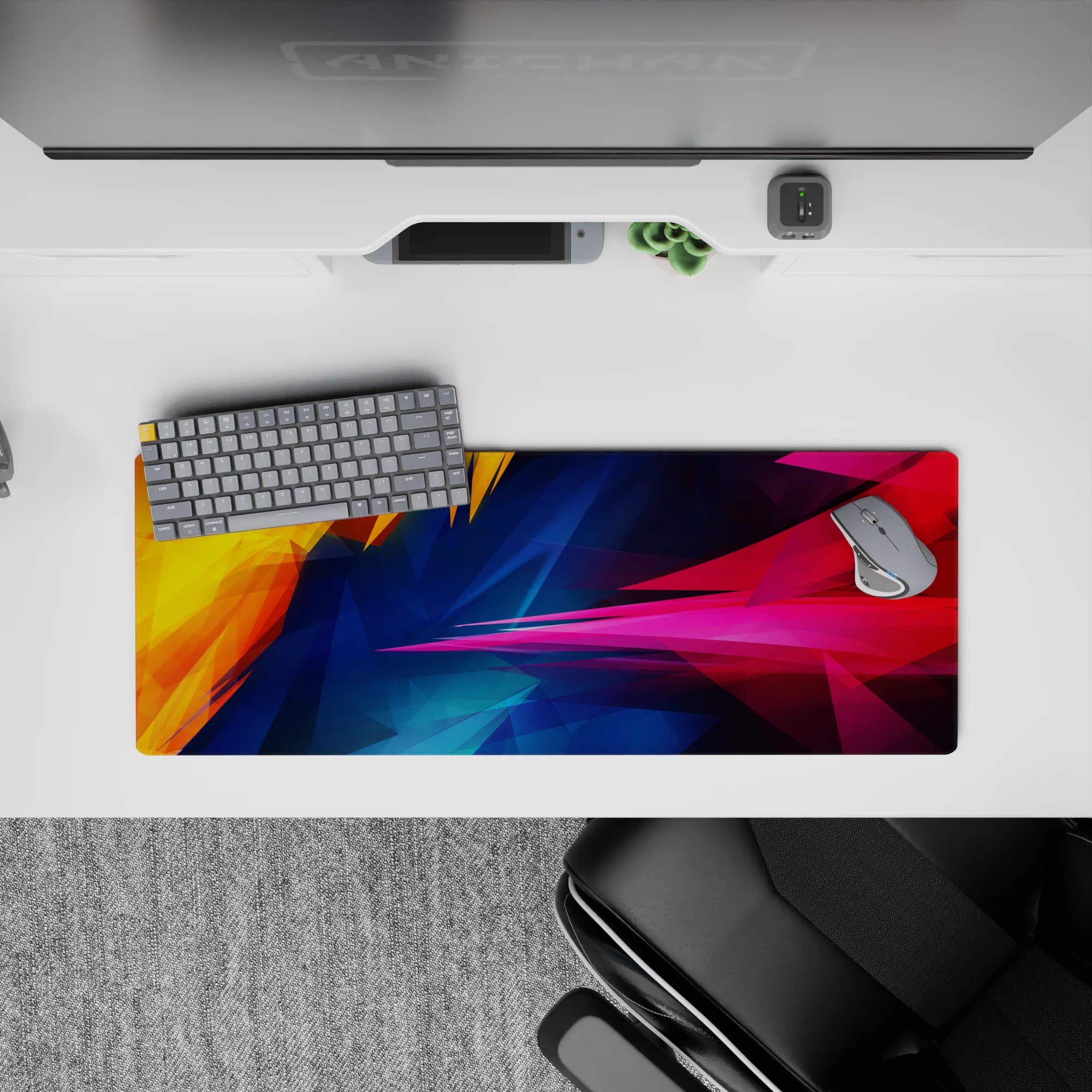 Abstract Deskmat | Mousepad | Deskpad - Vibrant Shards - AniChan