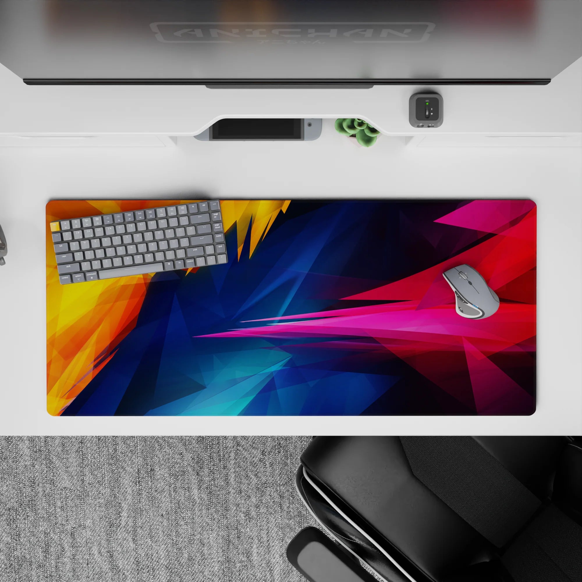 Abstract Deskmat | Mousepad | Deskpad - Vibrant Shards - AniChan