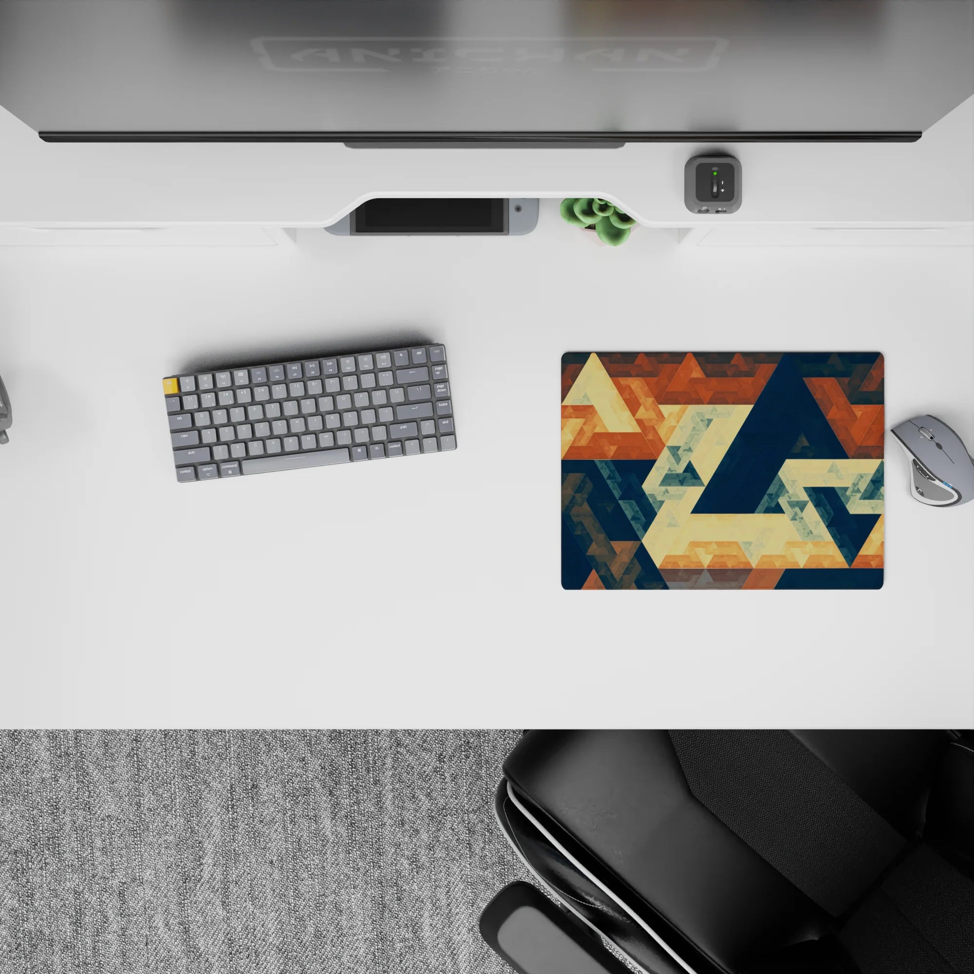 Abstract Deskmat | Mousepad | Deskpad - Retro Geometric Harmony - AniChan