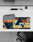 Abstract Deskmat | Mousepad | Deskpad - Retro Geometric Harmony - AniChan