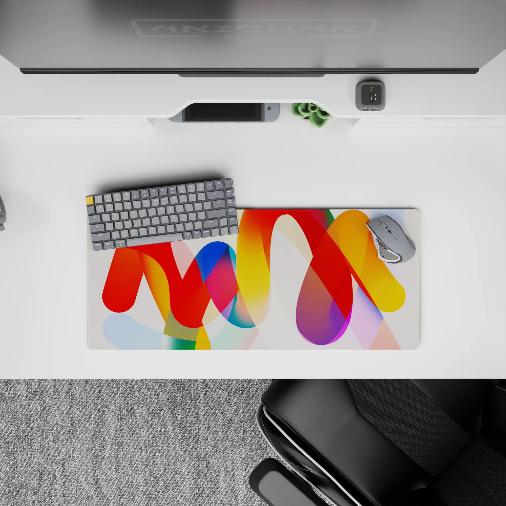 Abstract Deskmat | Mousepad | Deskpad - Color Waves - AniChan