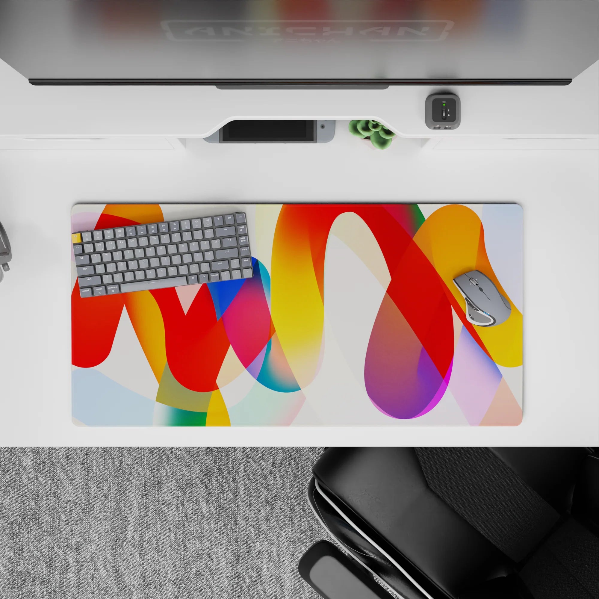 Abstract Deskmat | Mousepad | Deskpad - Color Waves - AniChan