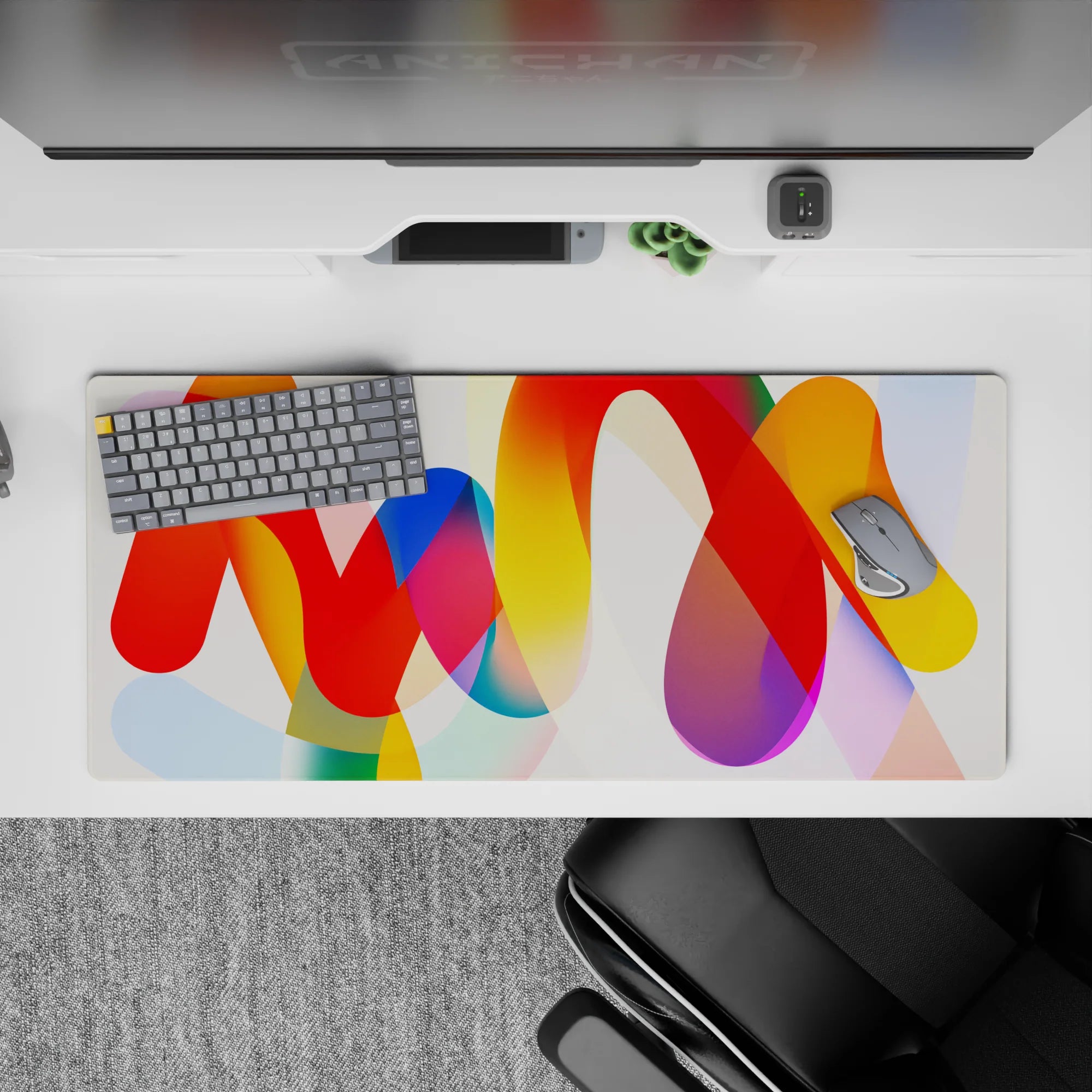 Abstract Deskmat | Mousepad | Deskpad - Color Waves - AniChan