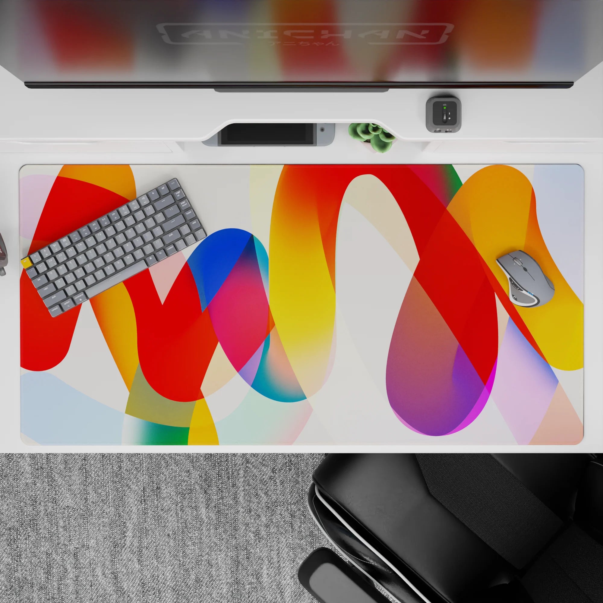 Abstract Deskmat | Mousepad | Deskpad - Color Waves - AniChan