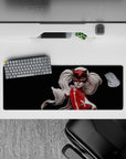 Anime mouse pad featuring Ann Takamaki as Panther from Persona 5, size 32x12 inches, with glossy red and black design.