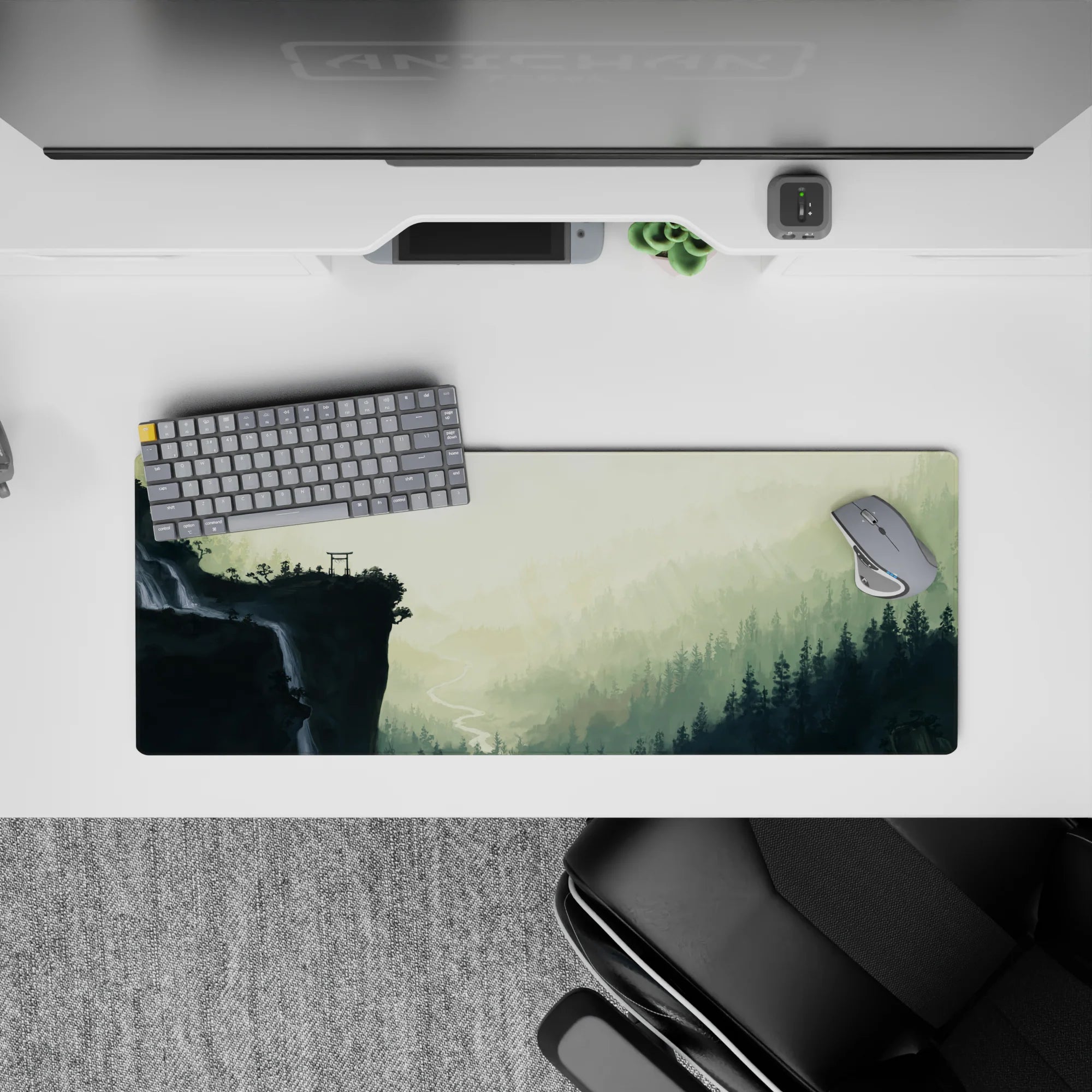 Fantasy Landscapes Deskmat | Mousepad | Deskpad - Sacred Cliff Shrine