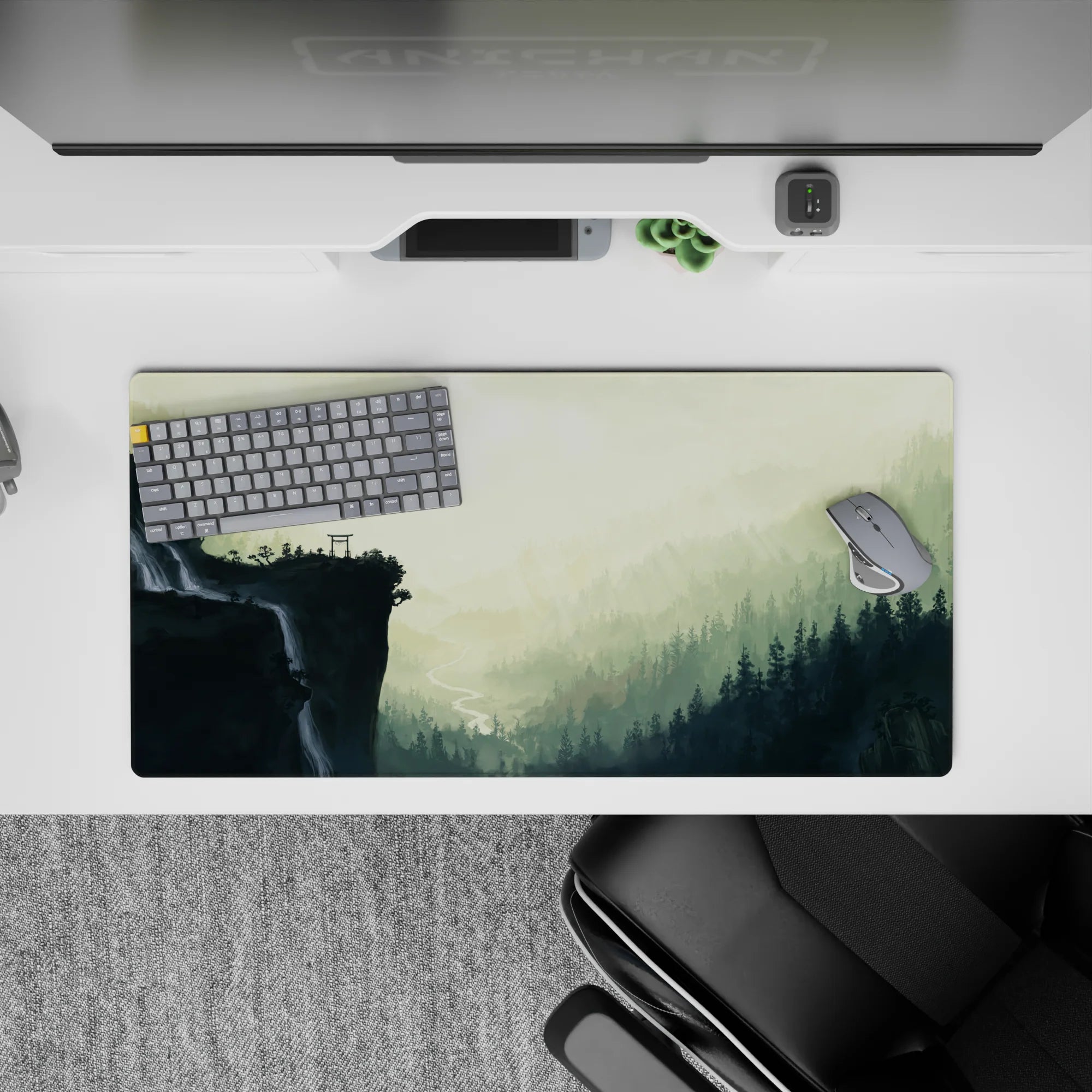 Fantasy Landscapes Deskmat | Mousepad | Deskpad - Sacred Cliff Shrine