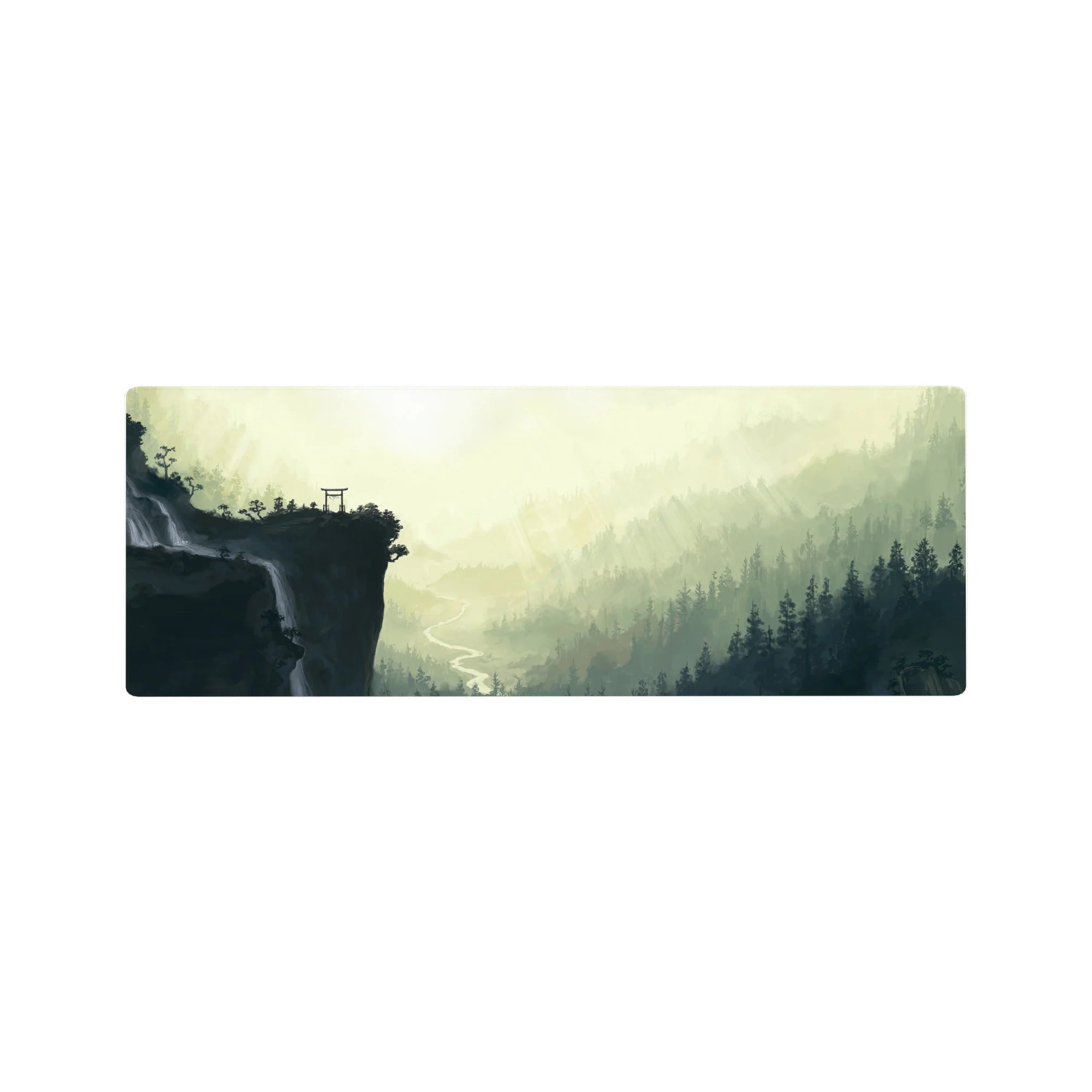 Fantasy Landscapes Deskmat | Mousepad | Deskpad - Sacred Cliff Shrine