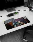 28x12 inches Fullmetal Alchemist mouse pad: Edward raises glove up front, Alphonse armored behind.