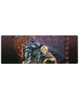 Fullmetal Alchemist anime mouse pad 32x12 inches with Edward and Alphonse, kanji, glowing circles.