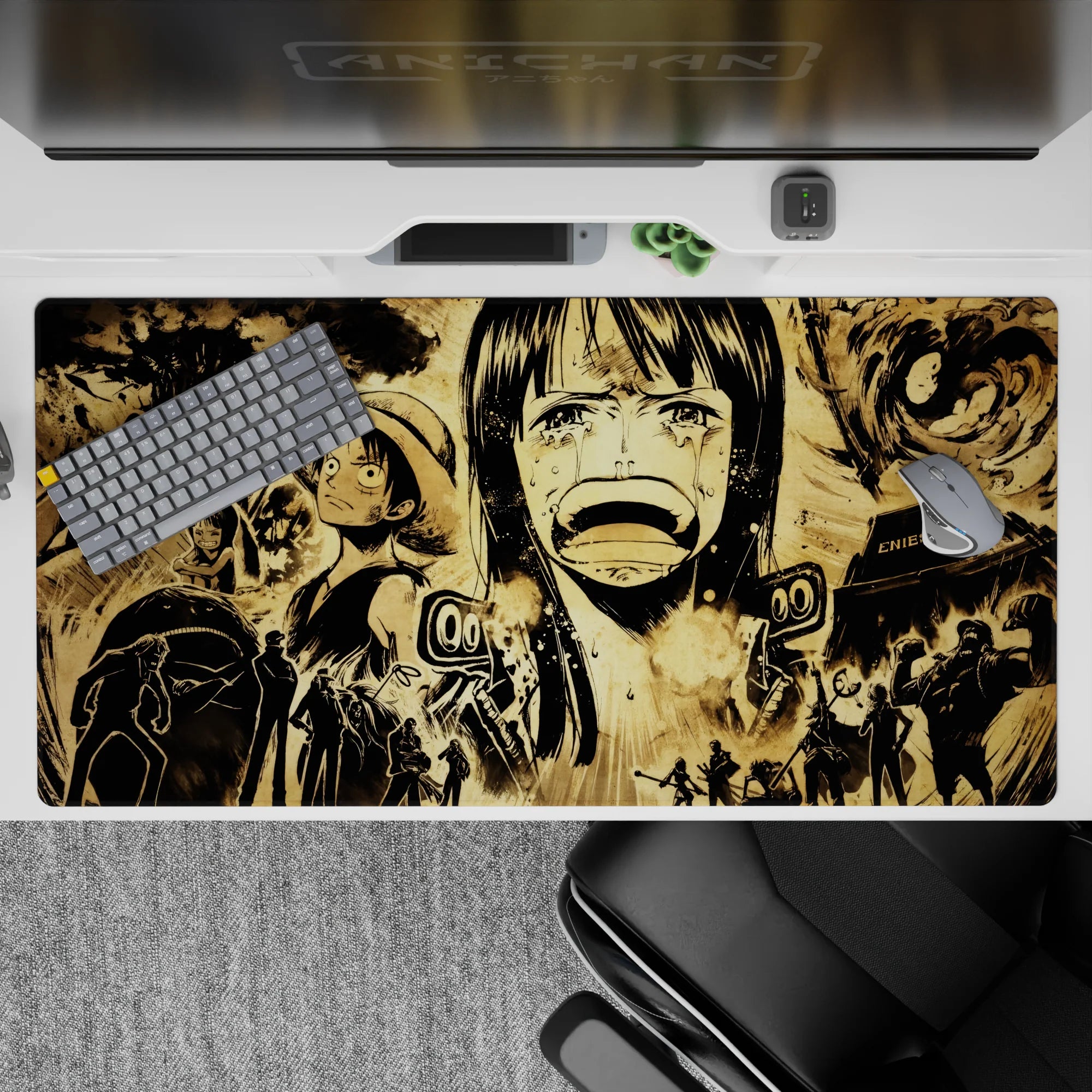 One Piece Deskmat | Mousepad | Deskpad - Enies Lobby: I Want to Live - AniChan