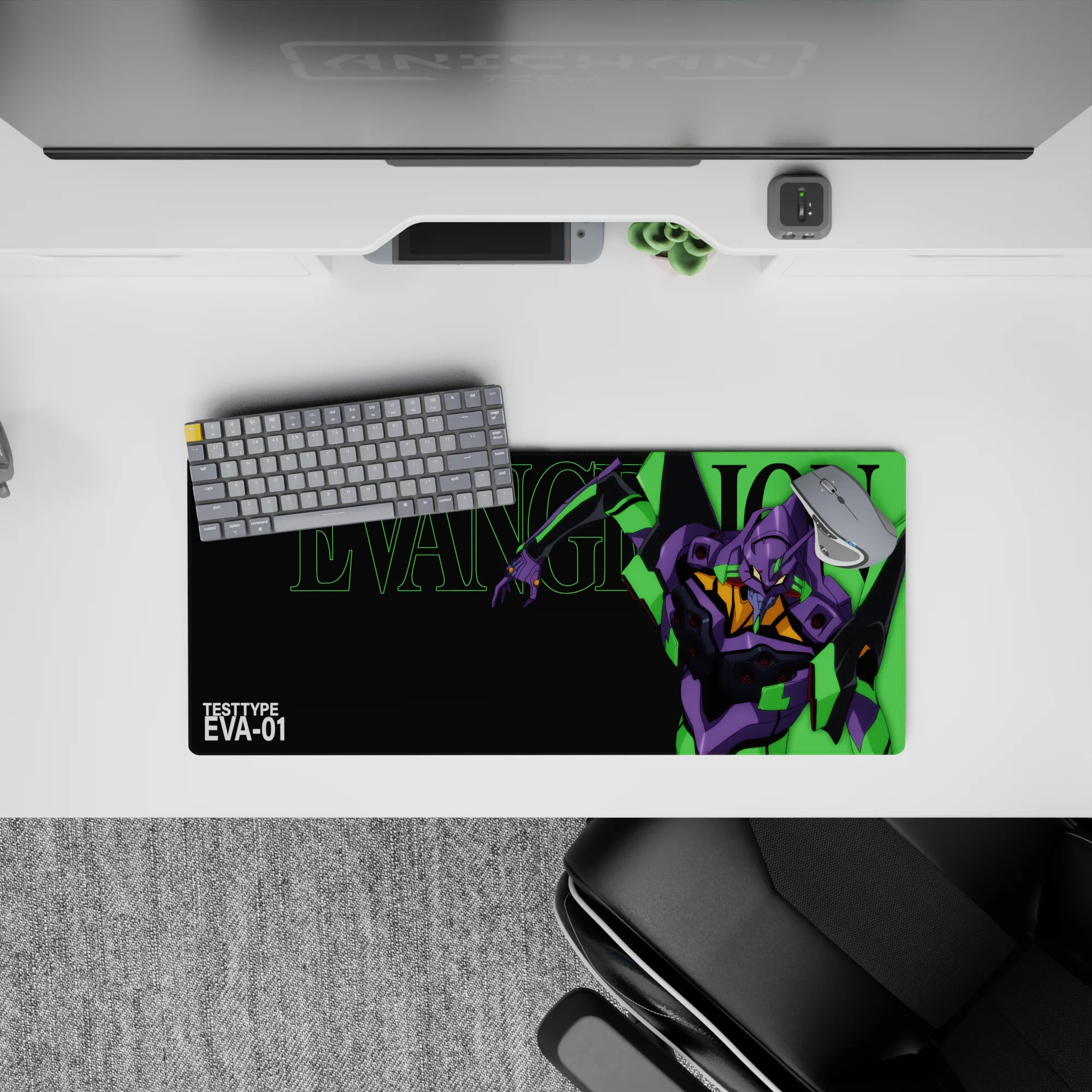 Evangelion - Anime Mouse Pad and Desk Pad - Neon EVA-01 Impact - AniChan