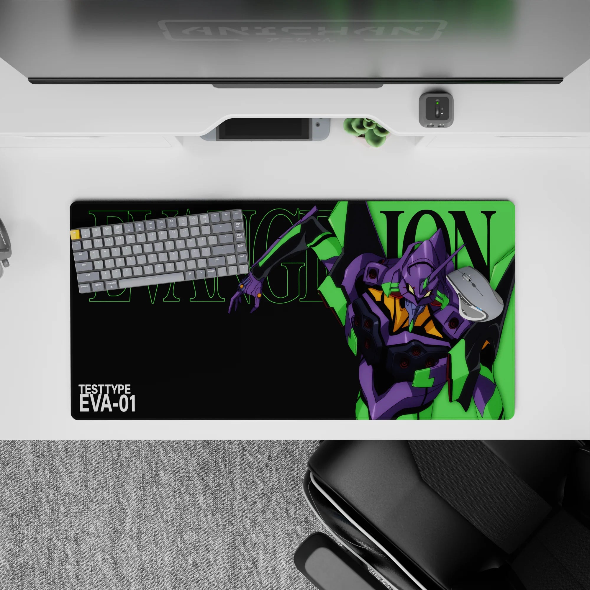 Evangelion - Anime Mouse Pad and Desk Pad - Neon EVA-01 Impact - AniChan