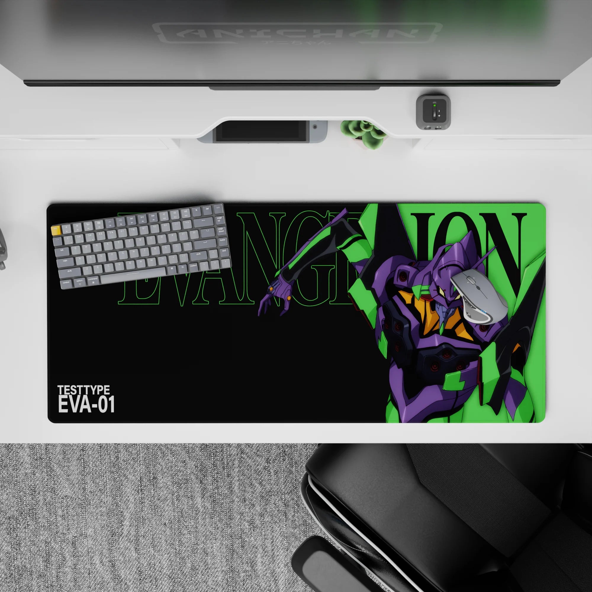 Evangelion - Anime Mouse Pad and Desk Pad - Neon EVA-01 Impact - AniChan