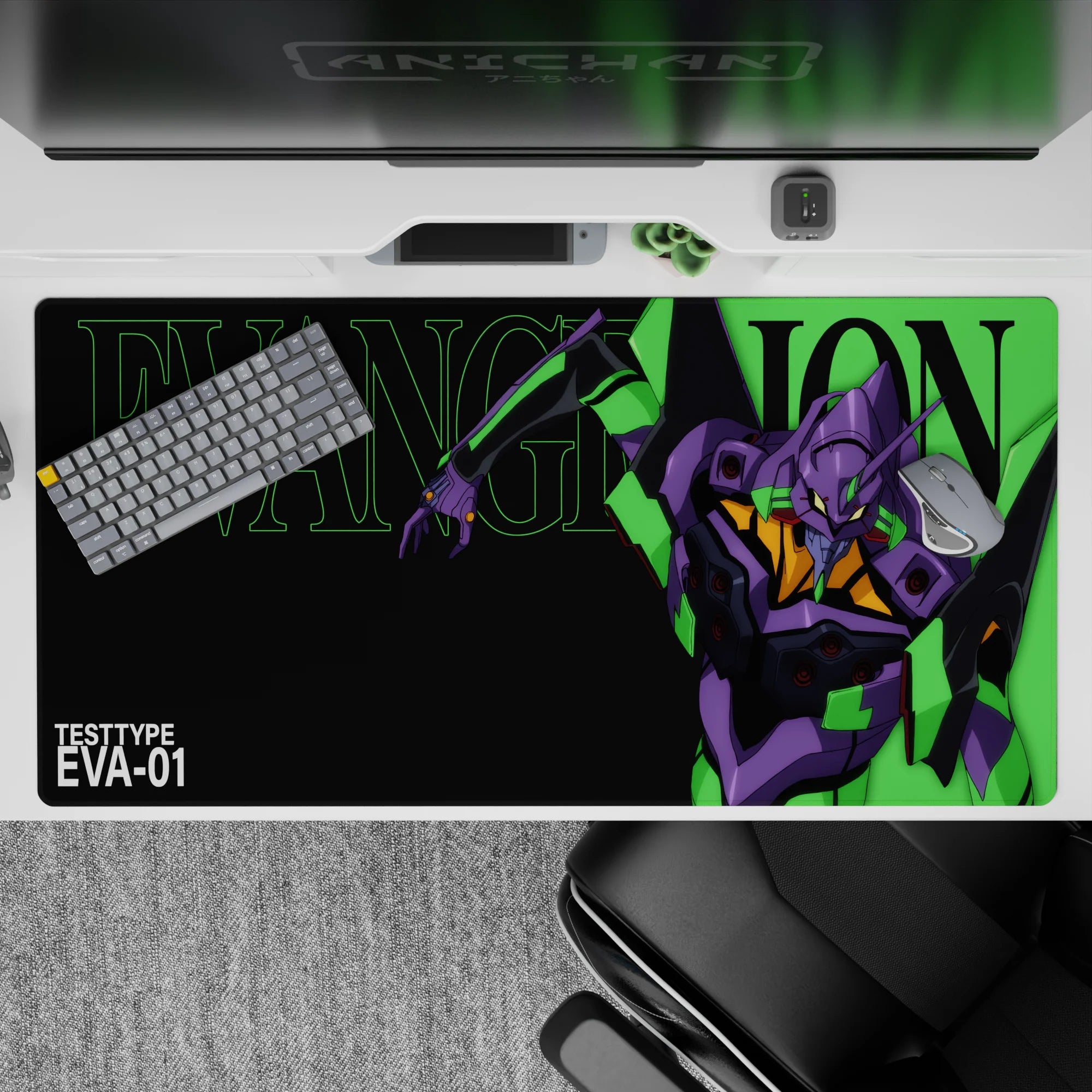 Evangelion - Anime Mouse Pad and Desk Pad - Neon EVA-01 Impact - AniChan