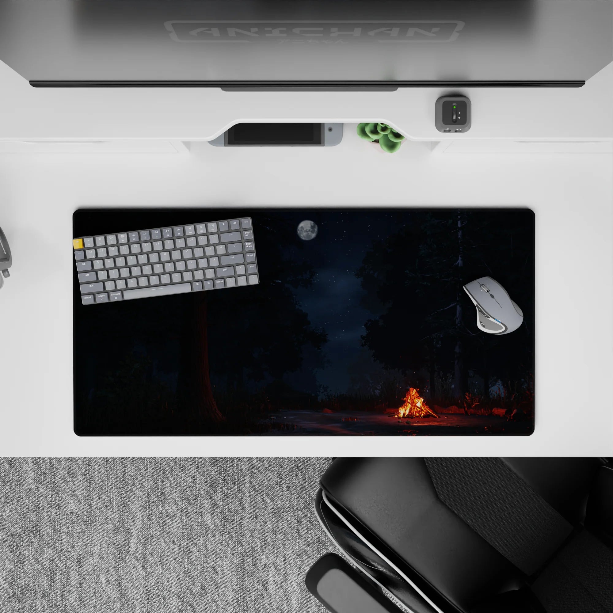 Fantasy Landscapes Deskmat | Mousepad | Deskpad - Moonlit Camp