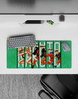 Anime mouse pad 28x12 inches showcasing Naruto's journey from wild kid to Hokage, vibrant colors, nostalgic appeal.