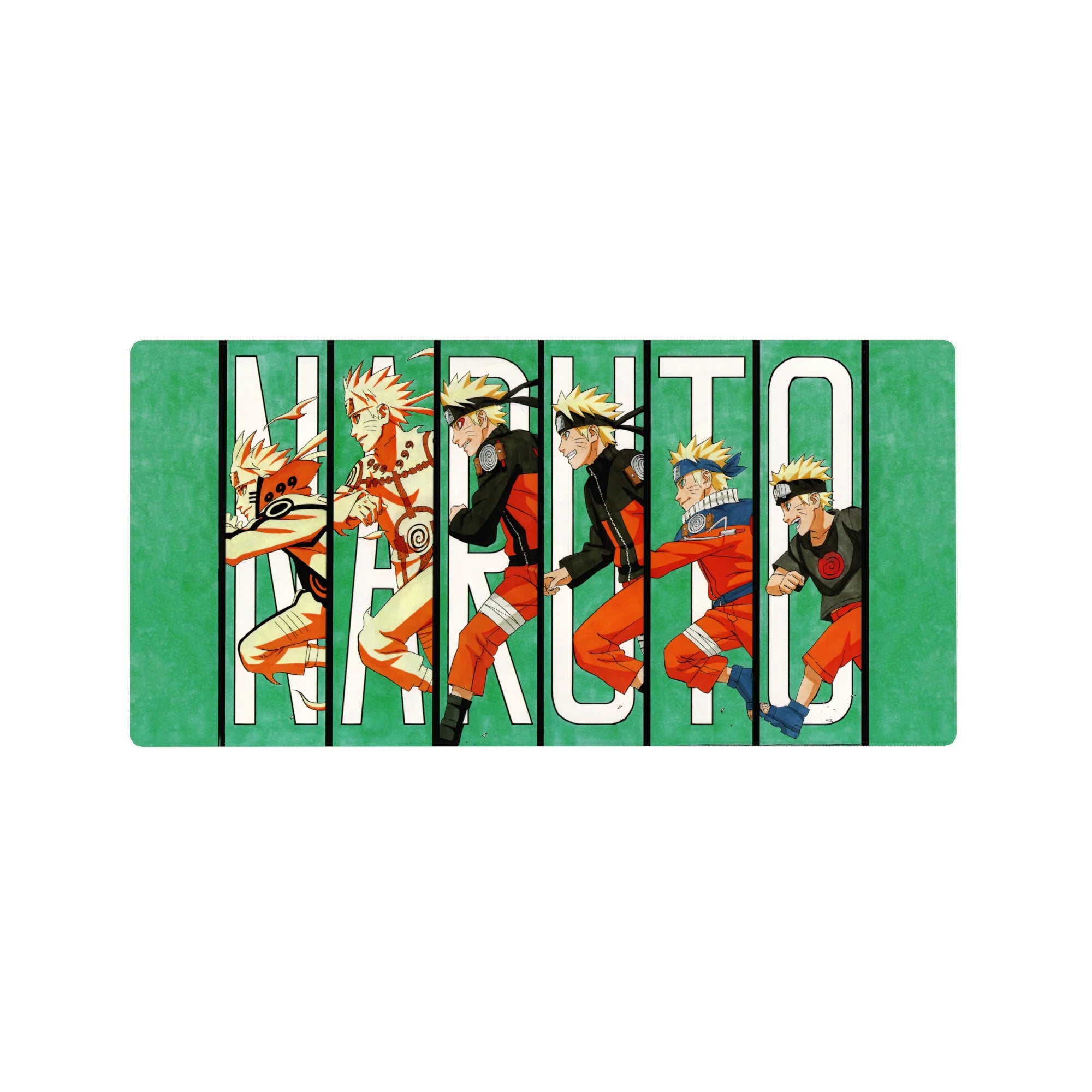 Naruto anime mouse pad 32x16 inches showcasing his journey from wild kid to Hokage with vibrant colors and iconic looks.