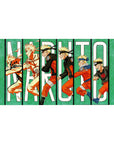 Naruto anime desk pad 40x20 inches showing his journey from wild kid to Hokage, vibrant colors on a green backdrop.