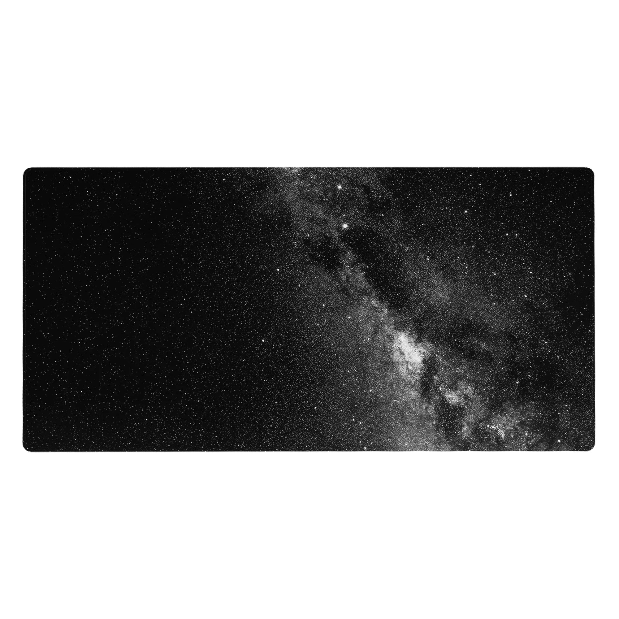 Large 40x20 inch desk pad with sleek black and gray galaxy design, adding a calm and modern feel to any workspace.