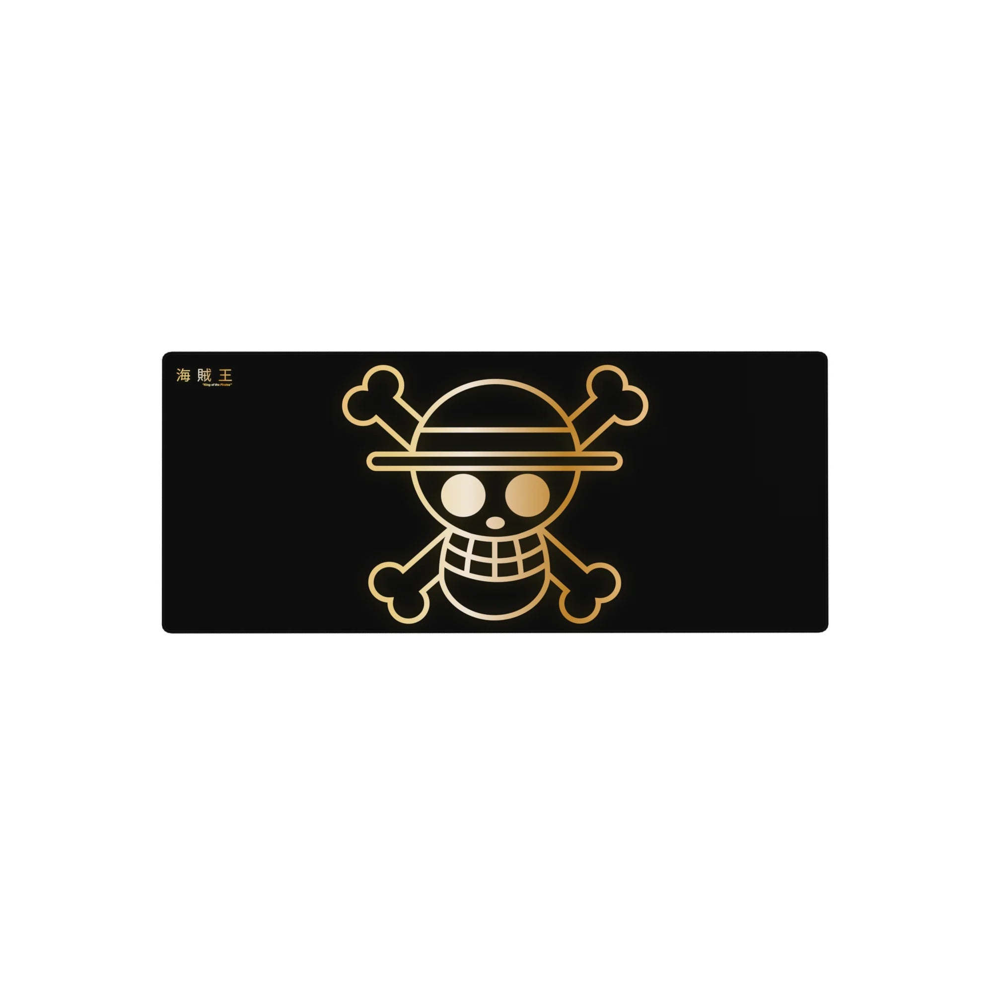 One Piece Deskmat | Mousepad | Deskpad - Golden Straw Hat Jolly Roger - AniChan