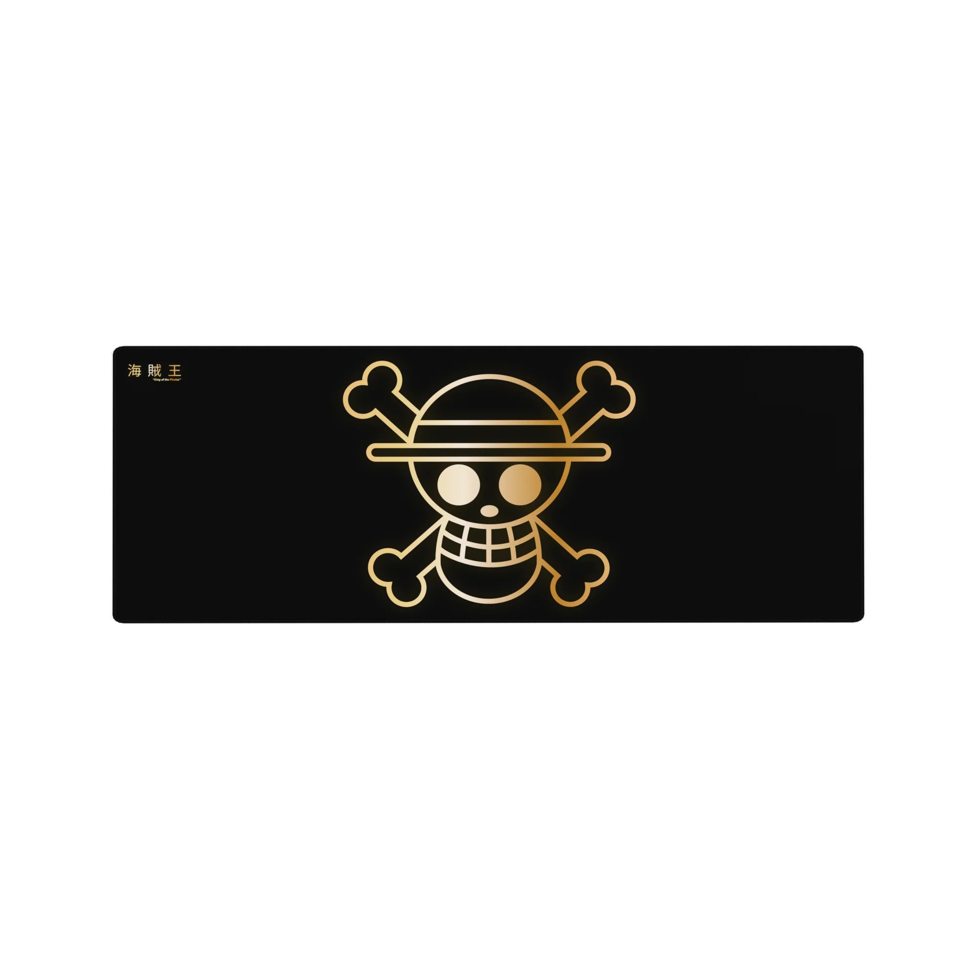 One Piece Deskmat | Mousepad | Deskpad - Golden Straw Hat Jolly Roger - AniChan