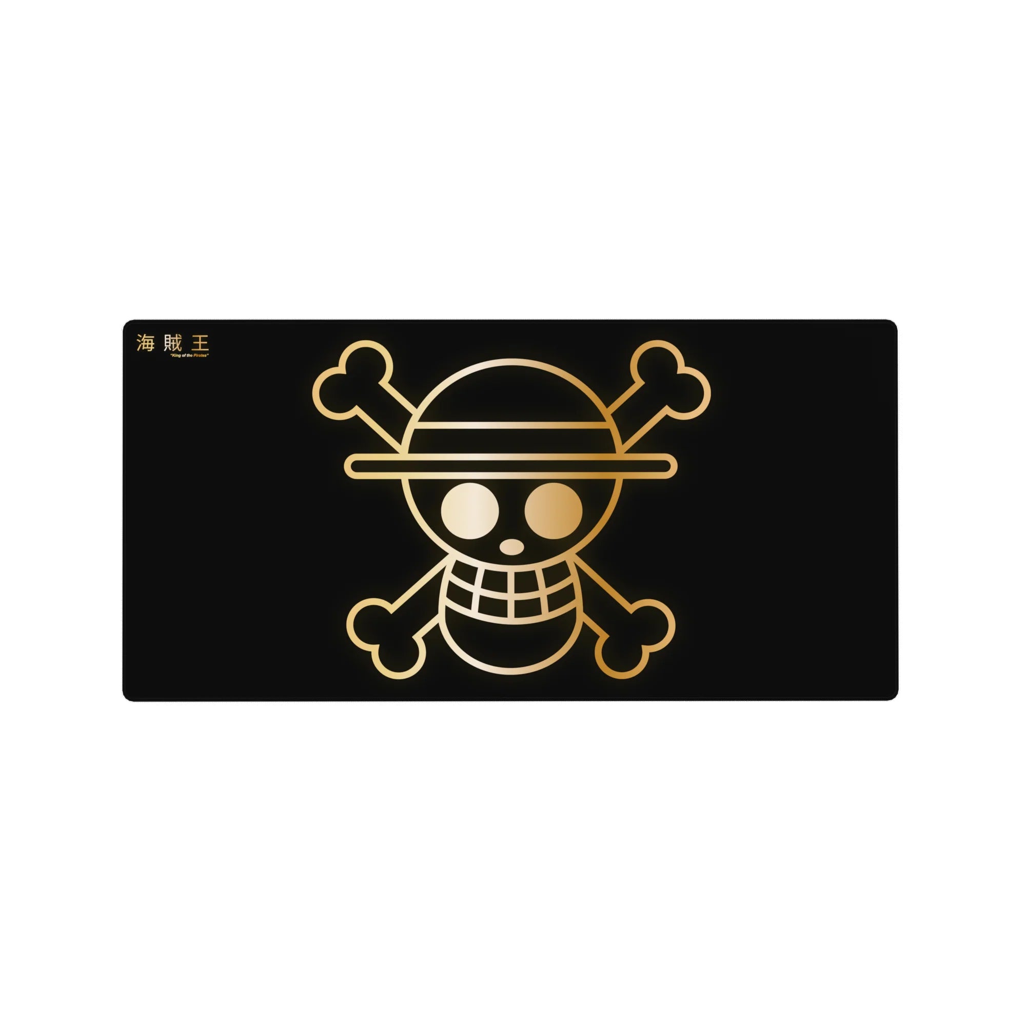 One Piece Deskmat | Mousepad | Deskpad - Golden Straw Hat Jolly Roger - AniChan