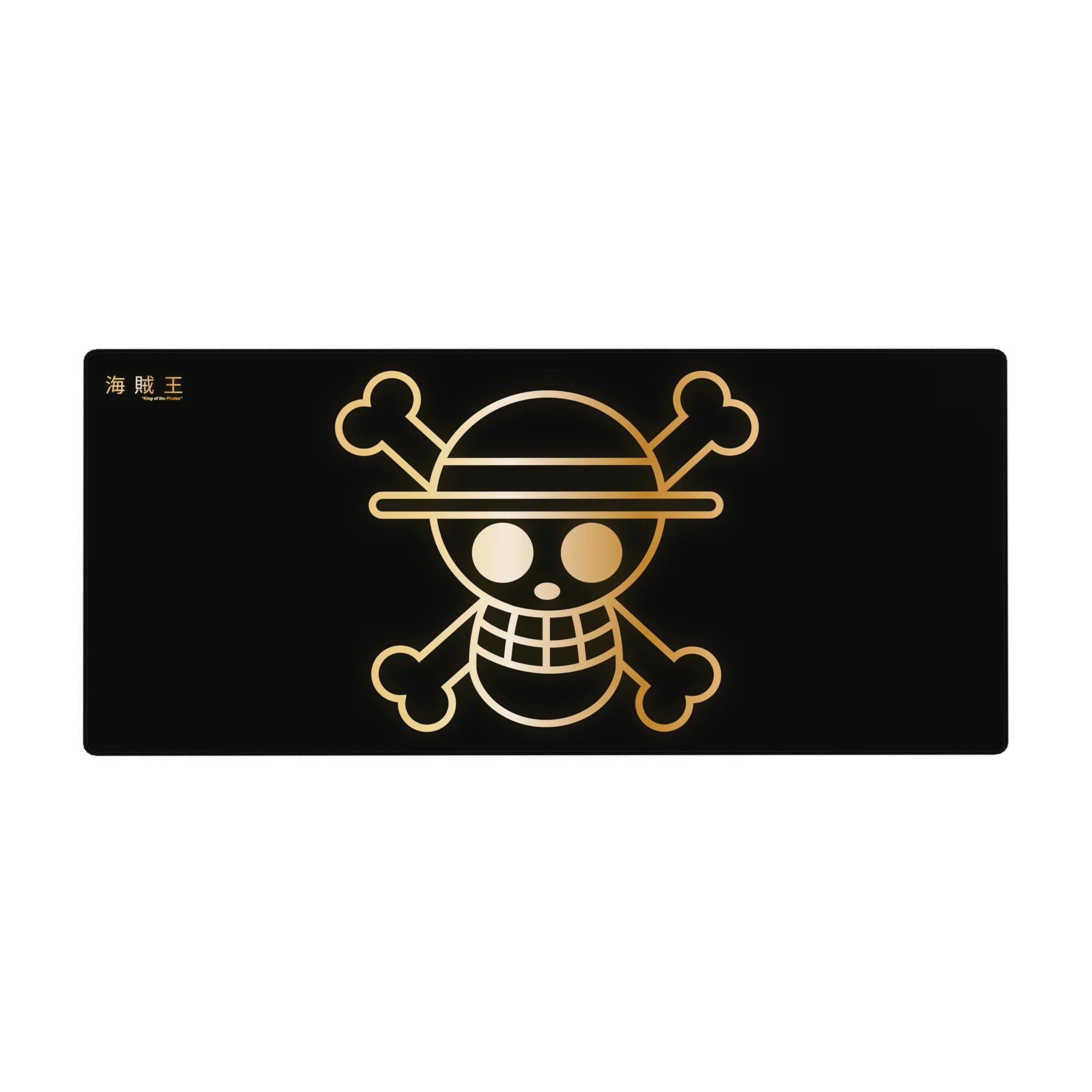 One Piece Deskmat | Mousepad | Deskpad - Golden Straw Hat Jolly Roger - AniChan