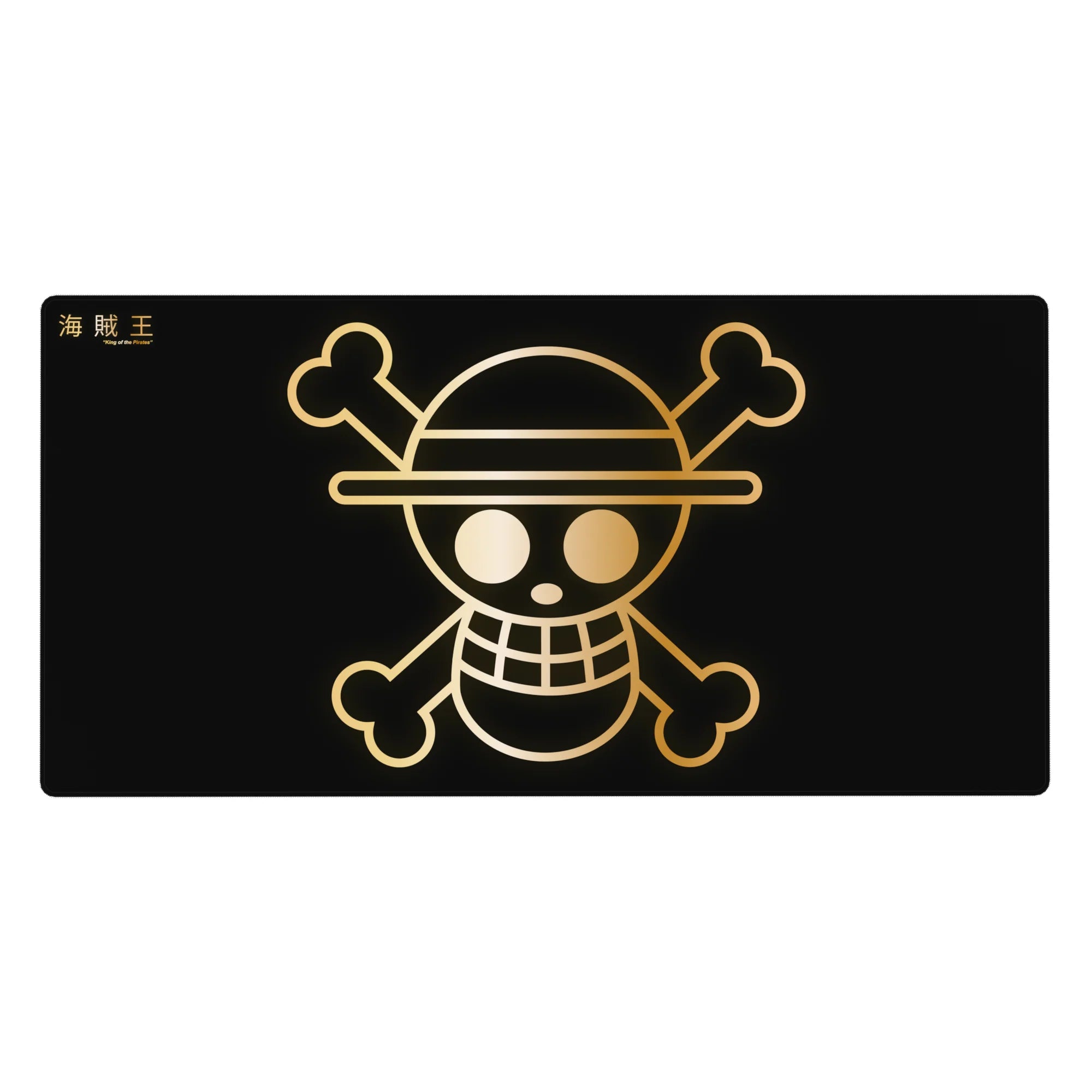 One Piece Deskmat | Mousepad | Deskpad - Golden Straw Hat Jolly Roger - AniChan