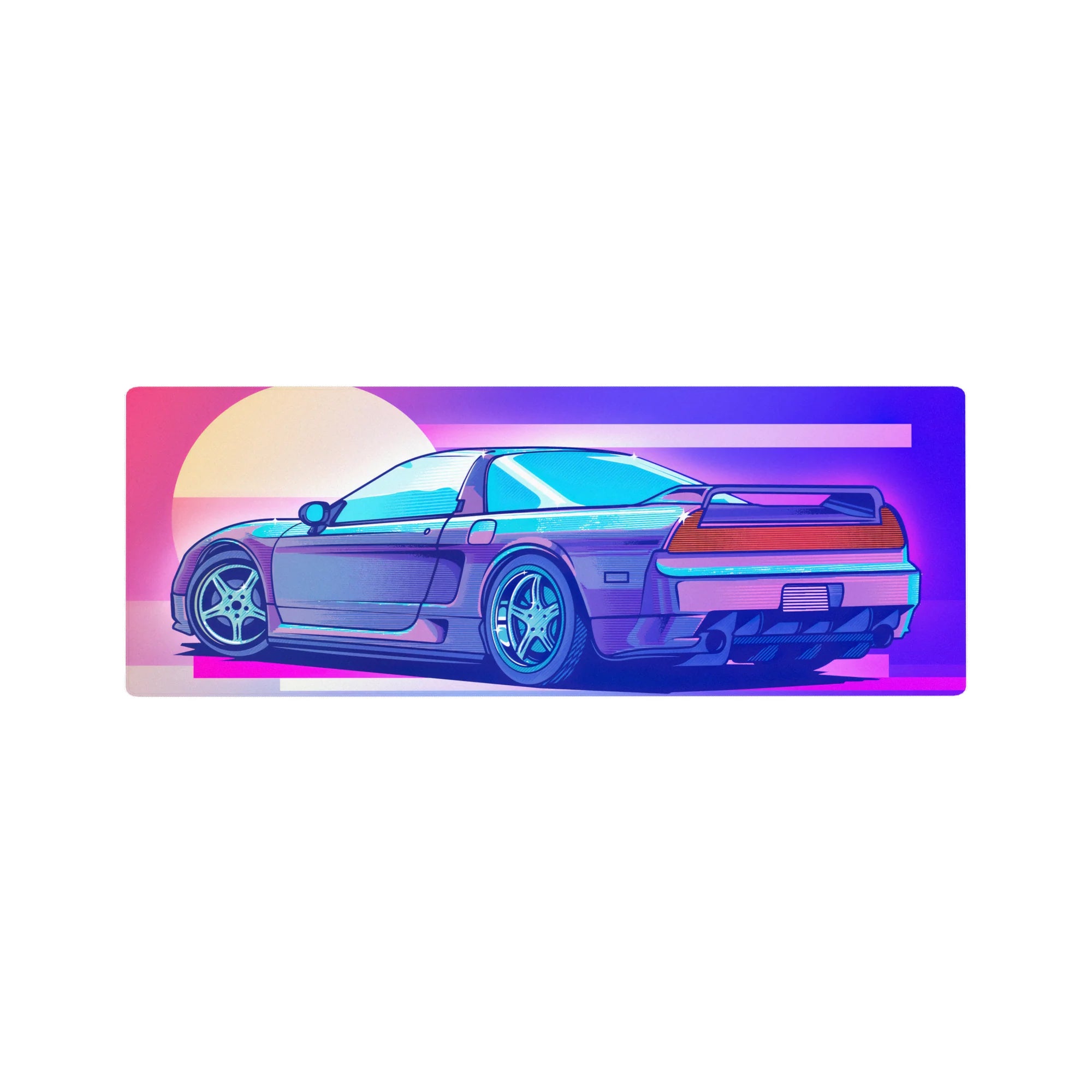 Retrowave - Vaporwave Deskmat | Mousepad | Deskpad - Neon Racer Drift - AniChan