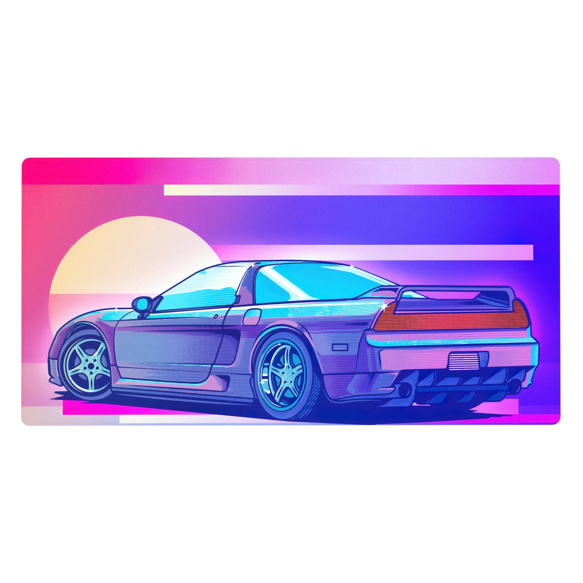 Retrowave - Vaporwave Deskmat | Mousepad | Deskpad - Neon Racer Drift - AniChan