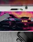 Retrowave-Vaporwave Deskmat | Mousepad | Deskpad - Neon Turbo Drift - AniChan