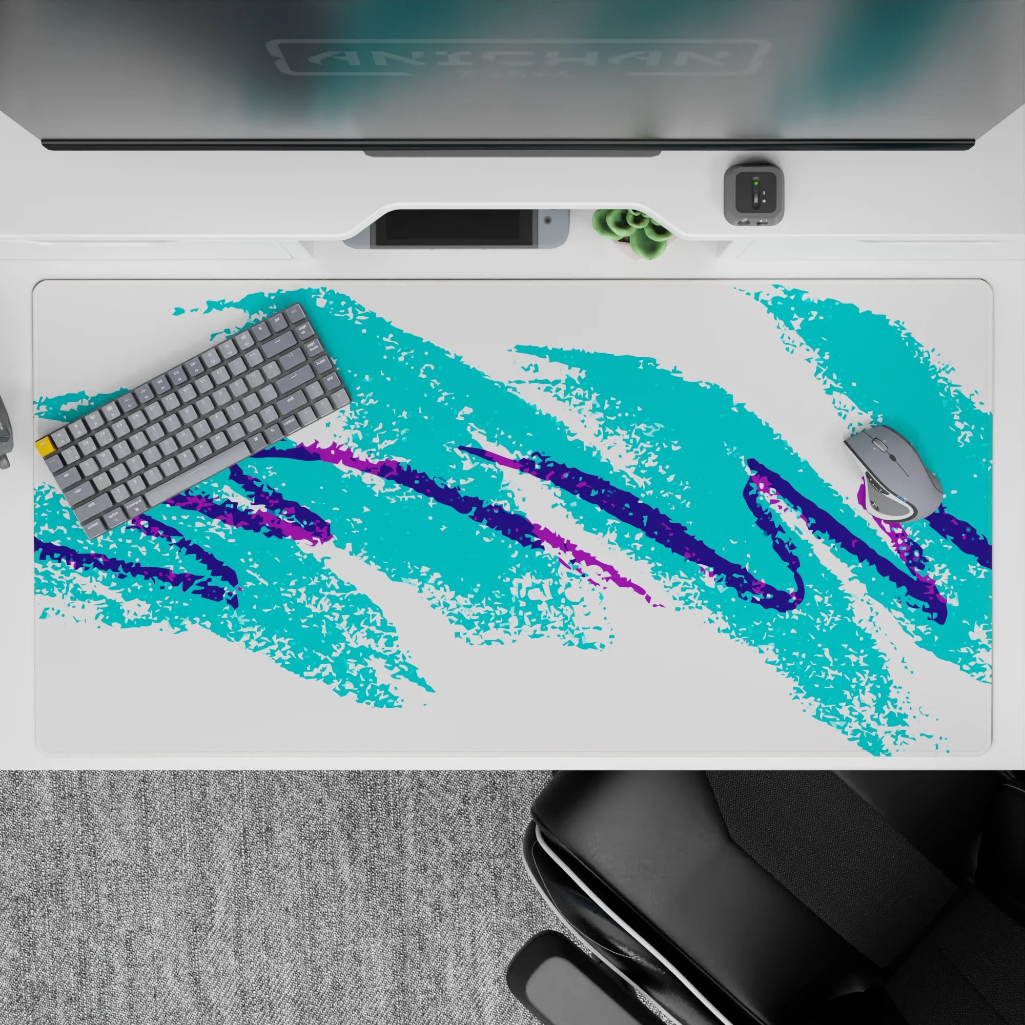 Abstract Deskmat | Mousepad | Deskpad - Retro Splash - AniChan