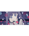 36x16 inches anime girl desk pad with violet twin tails, sailor collar, red ribbon, and Japanese text.