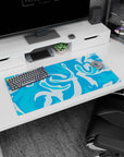 Abstract Deskmat | Mousepad | Deskpad - Liquid Blue Flow - AniChan