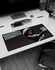 Alita Battle Angel anime girl mouse pad 32x16 inches, ready-to-strike pose with blade and gray shadows.