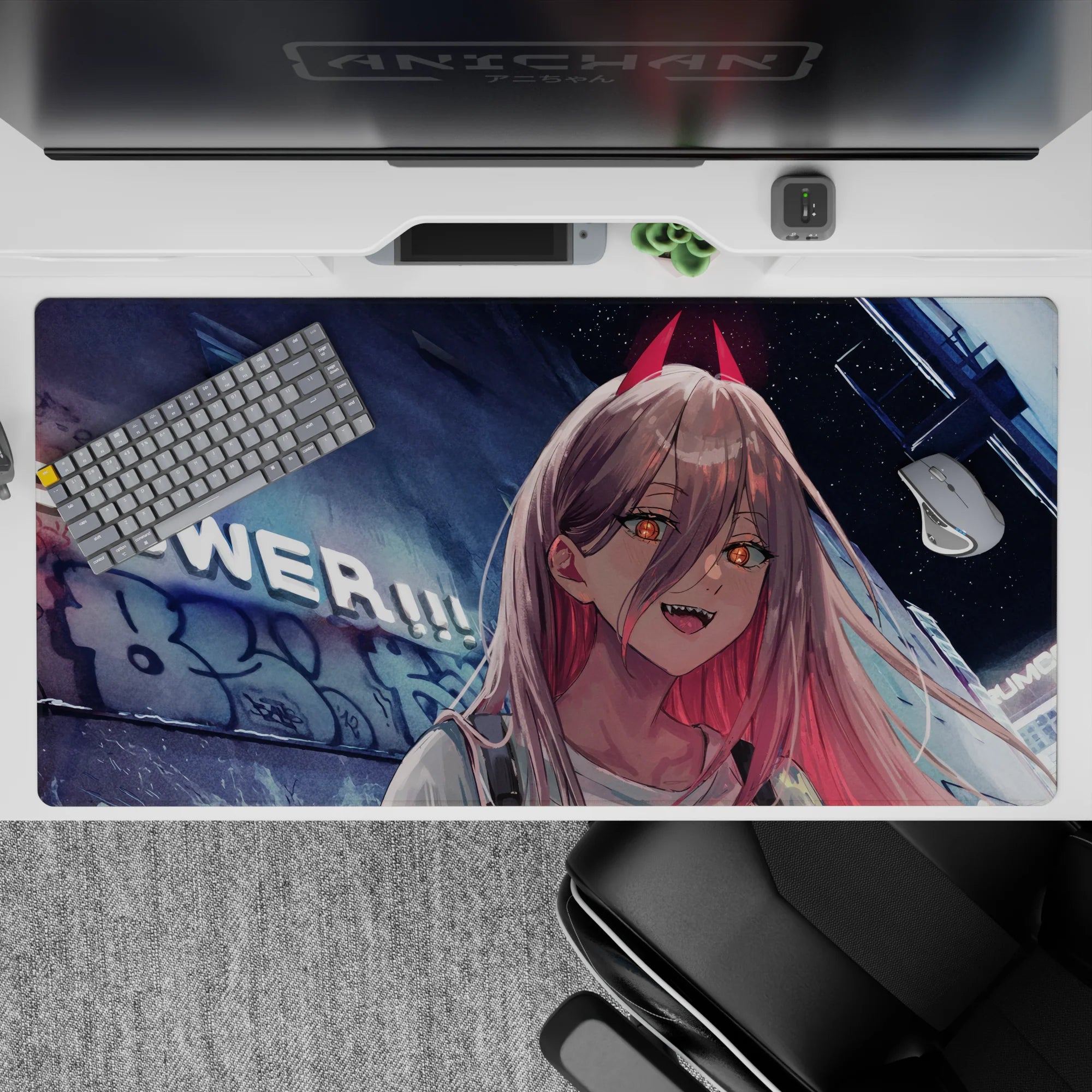 Chainsaw Man - Anime Mouse Pad and Desk Pad - Neon Fiend - AniChan