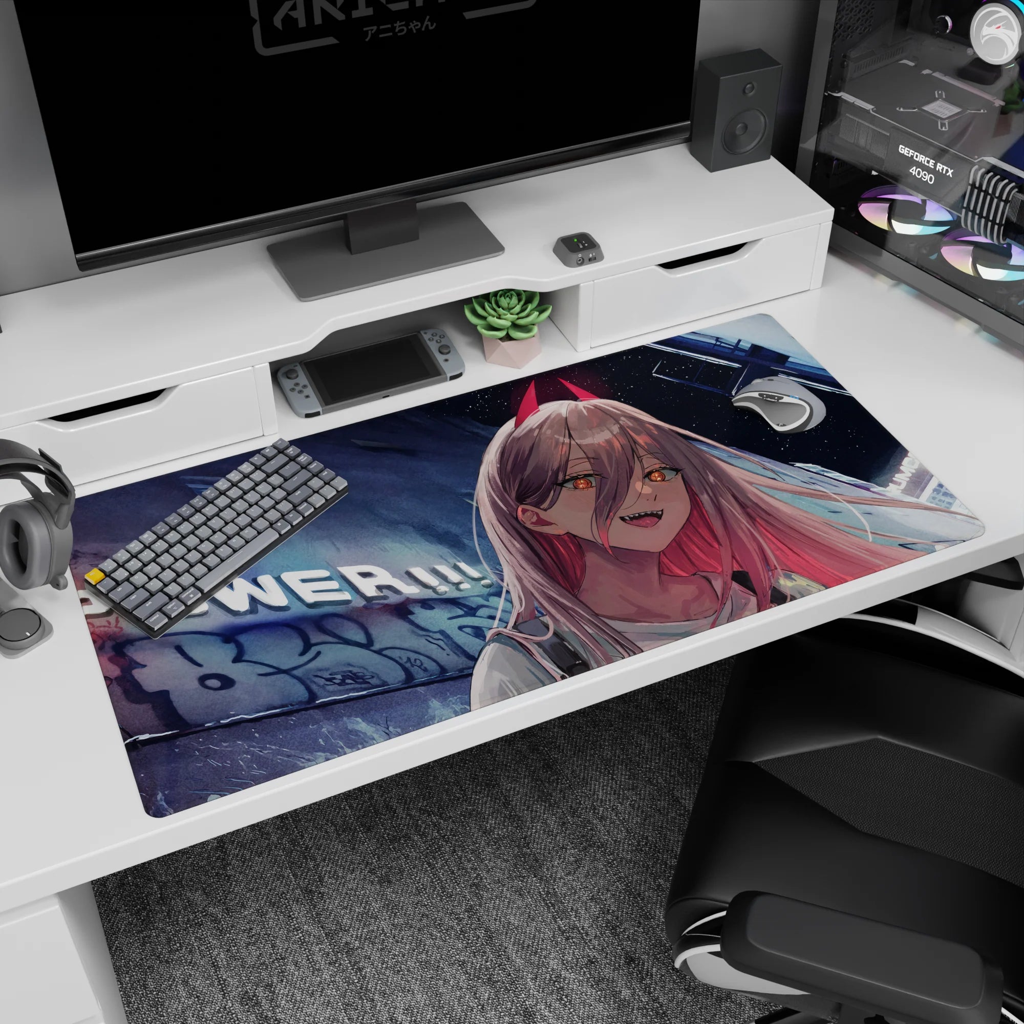 Chainsaw Man - Anime Mouse Pad and Desk Pad - Neon Fiend - AniChan