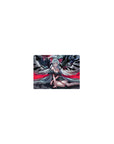 Classic anime girl mouse pad 14x10 inches with silver-haired angel, midnight wings, crown, lace outfit.