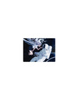 14x10 inches classic anime girl mouse pad with silver-haired angel in space beside a white astronaut.