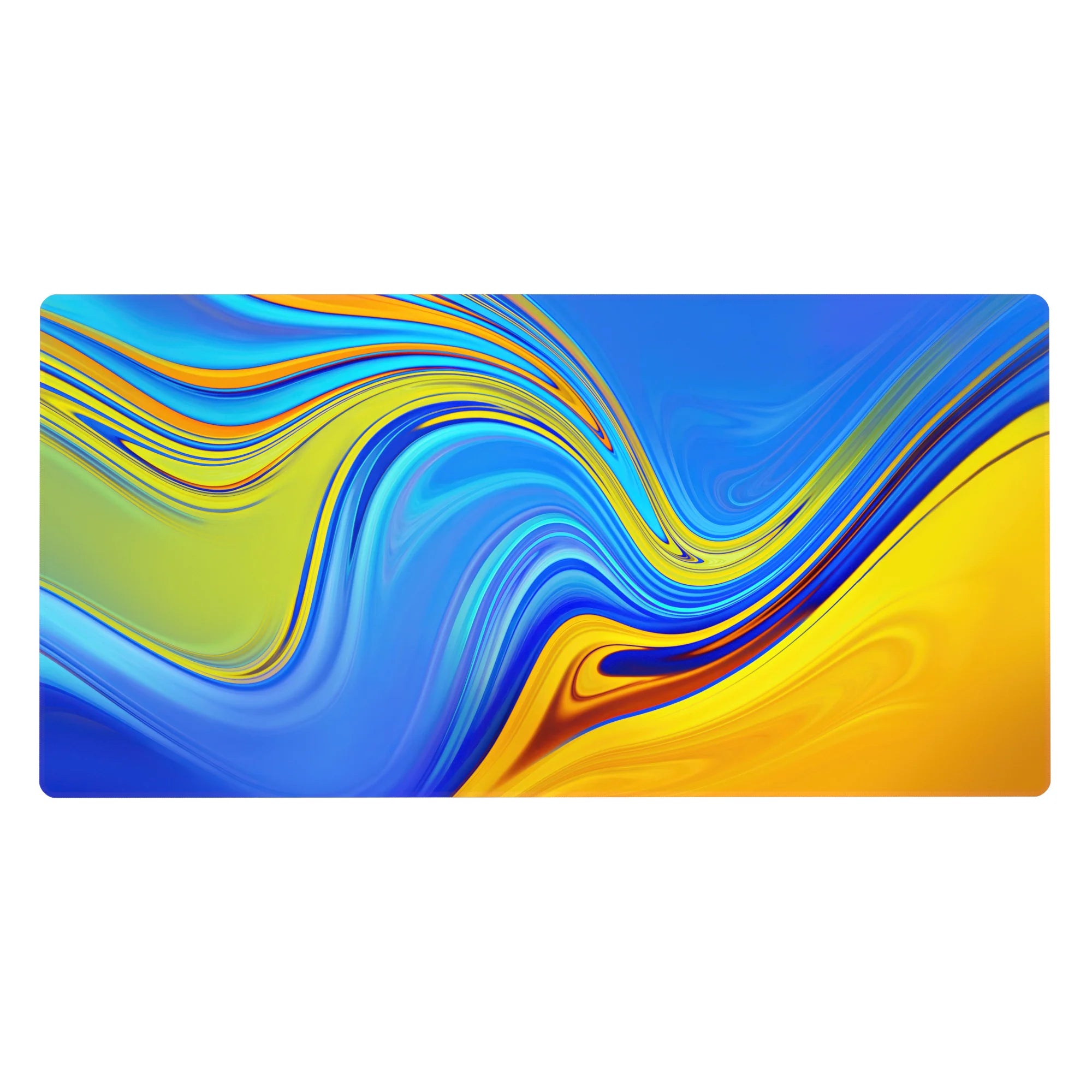 Abstract Deskmat | Mousepad | Deskpad - Sunset Liquid Waves - AniChan