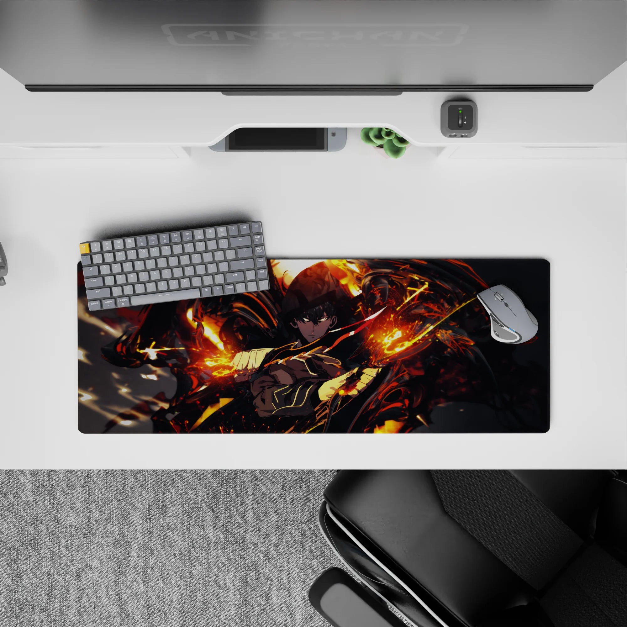 Solo Leveling Deskmat | Mousepad | Deskpad - Blazing Fury Ascend