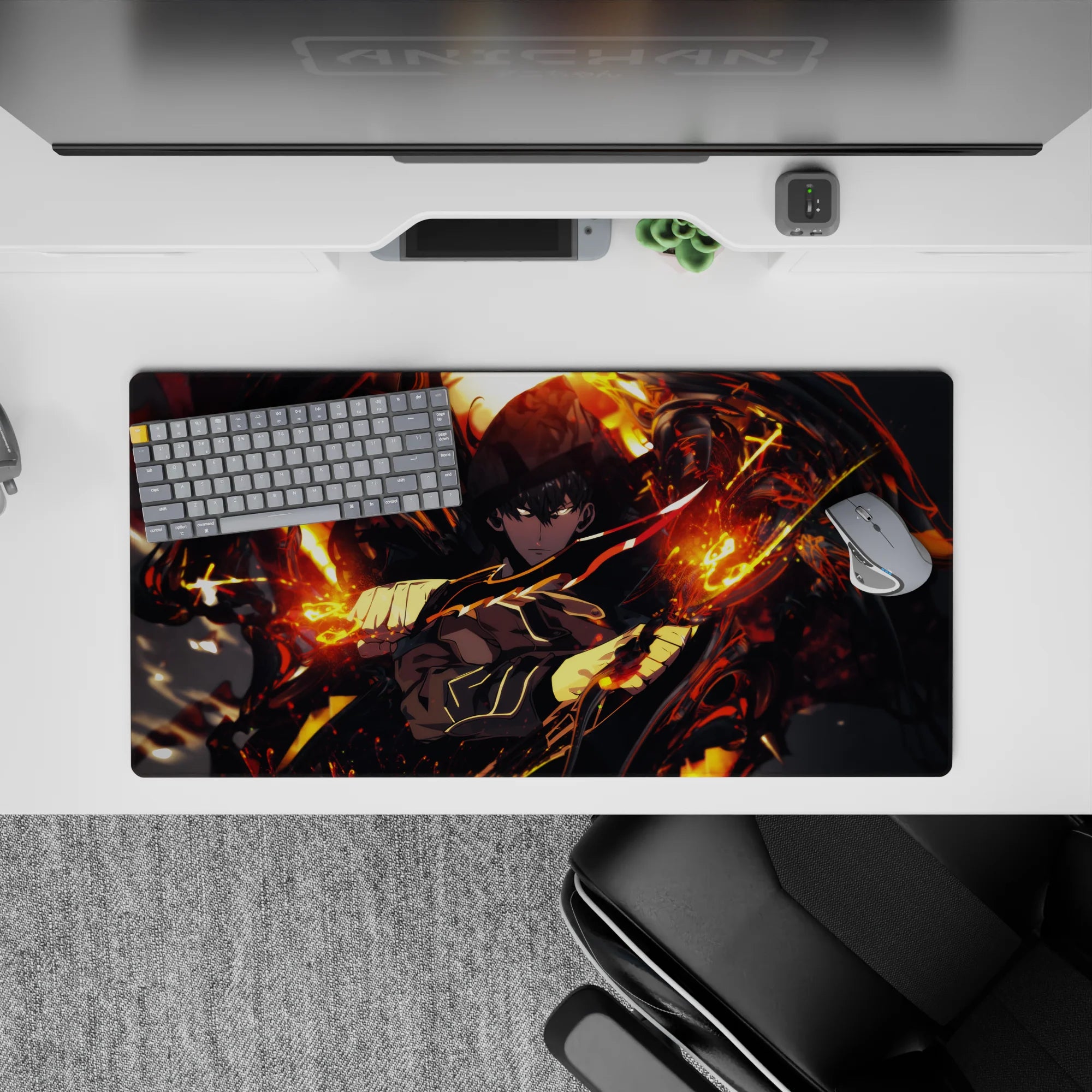 Solo Leveling Deskmat | Mousepad | Deskpad - Blazing Fury Ascend