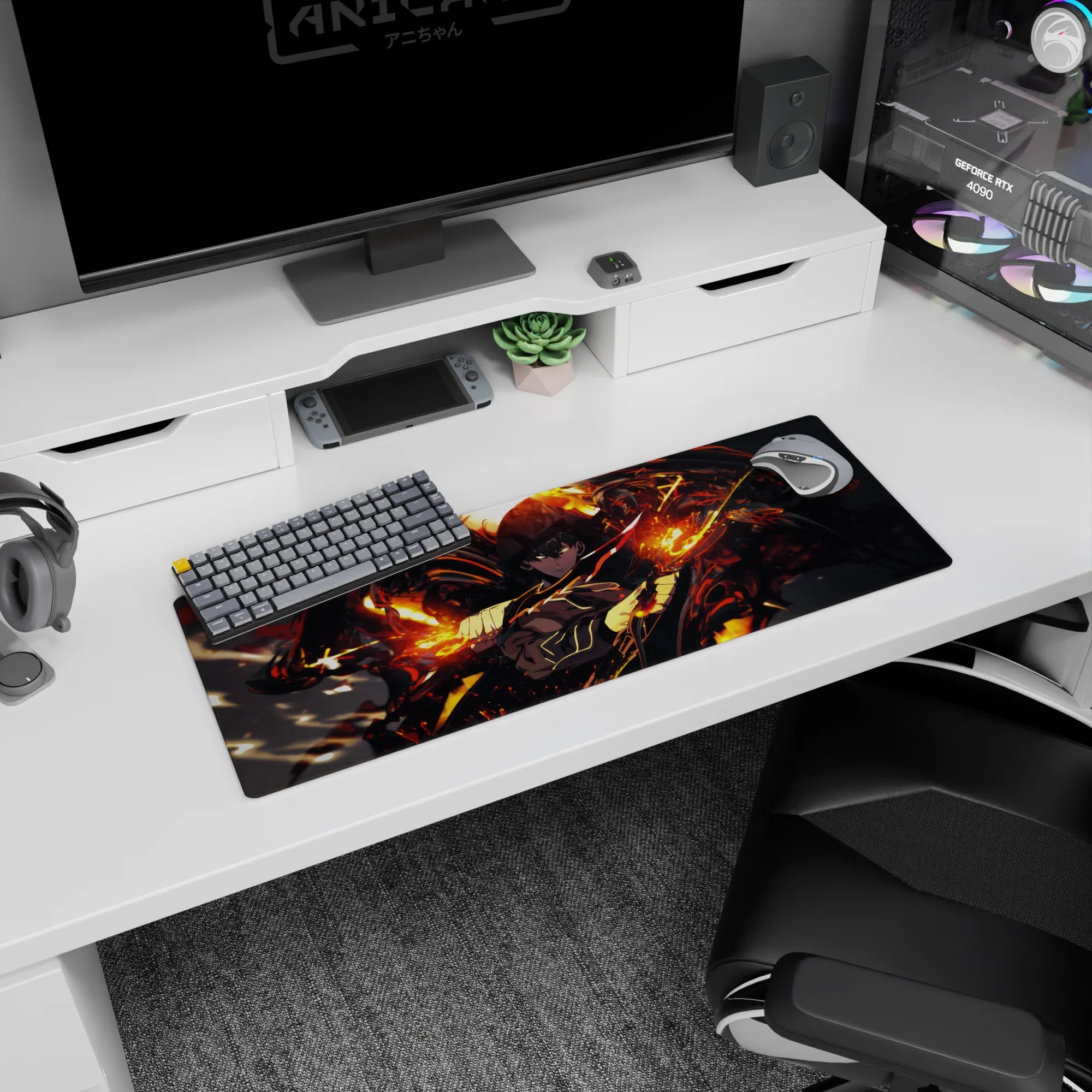 Solo Leveling Deskmat | Mousepad | Deskpad - Blazing Fury Ascend