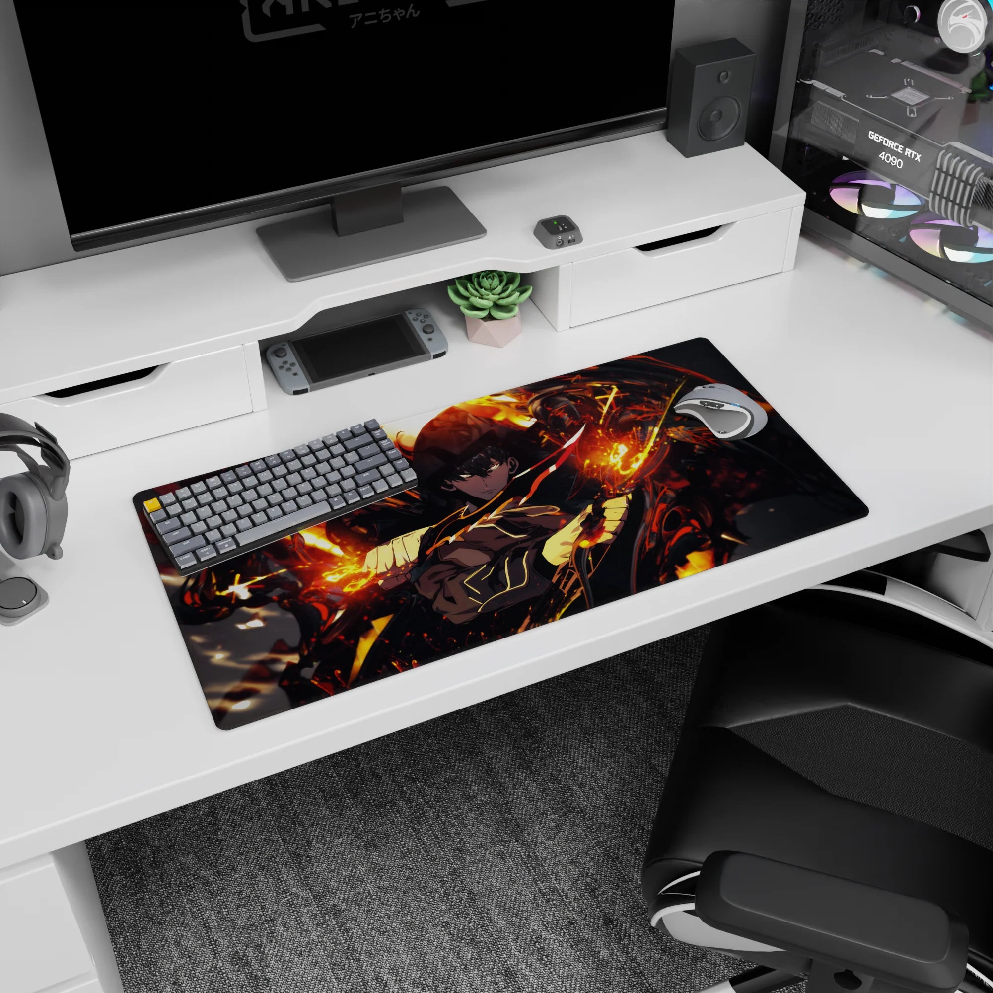 Solo Leveling Deskmat | Mousepad | Deskpad - Blazing Fury Ascend